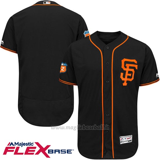 Maglia Baseball Uomo San Francisco Giants Blank Nero Flex Base Autentico Collezione Allenamento Primaverile